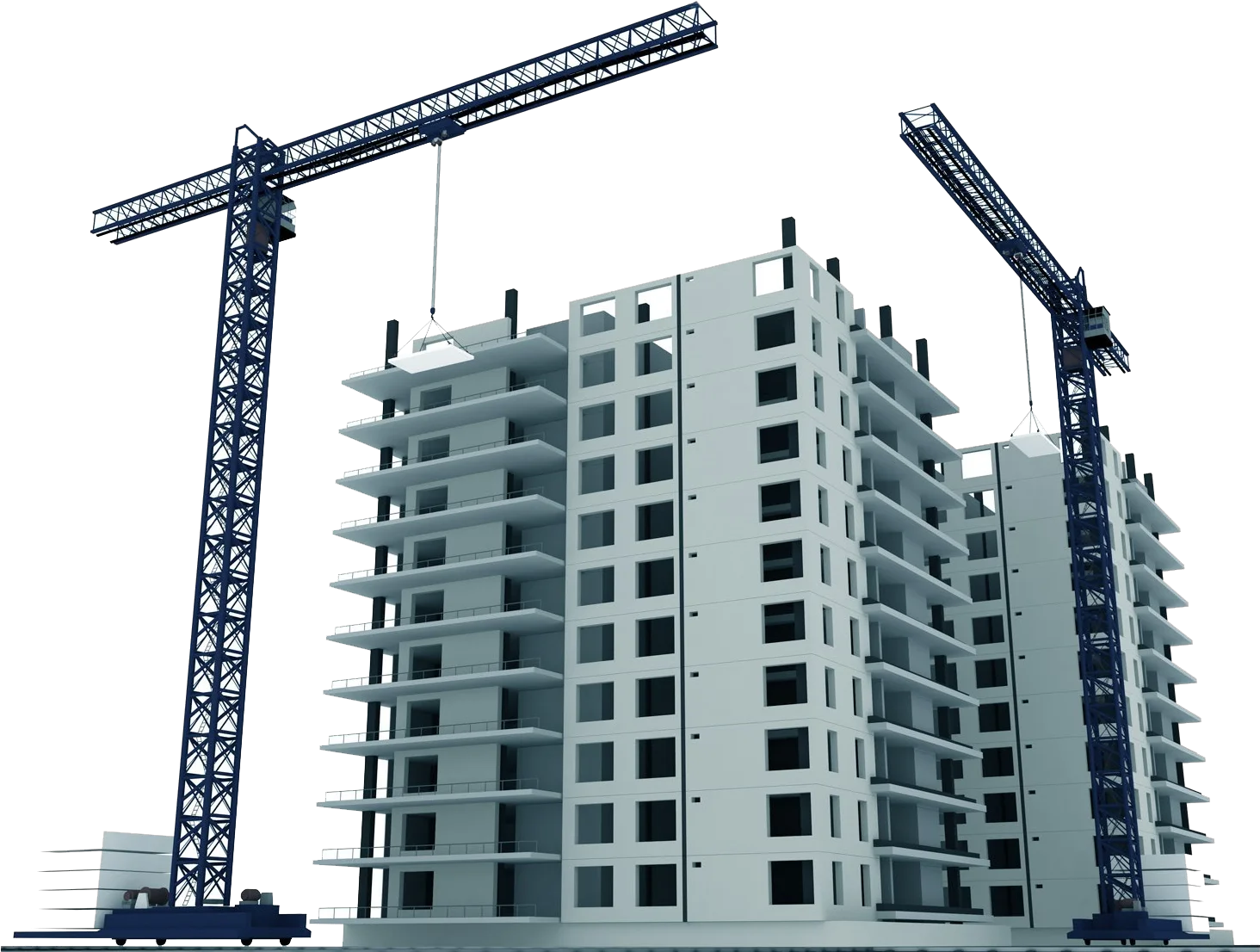 Multi-Story Building Construction Clipart - Urban Development Architectural Rendering
