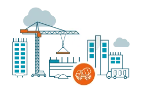 Urban Construction Site Clipart: Building Progress and Development Illustration