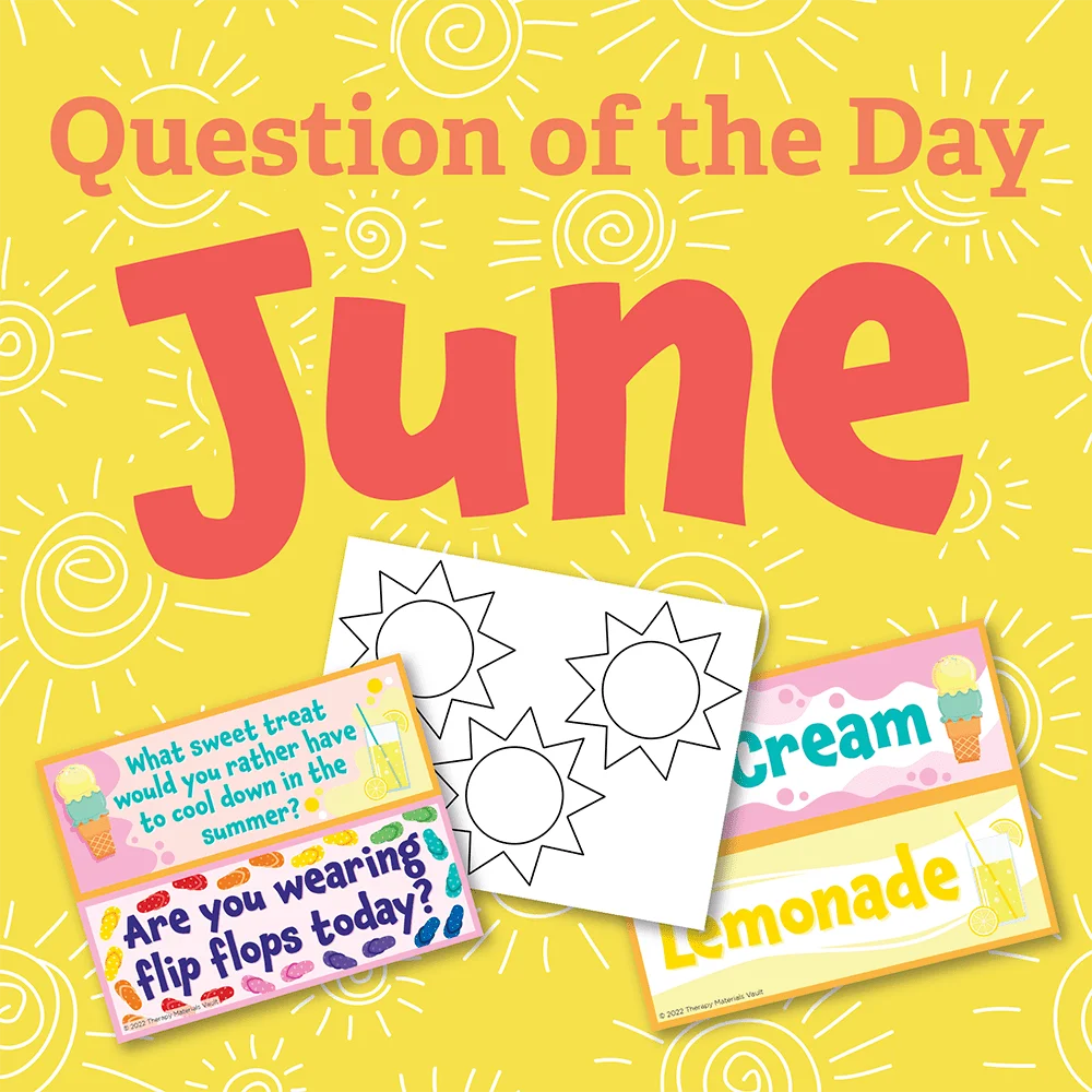 Cheerful June Question of the Day Seasonal Clipart Design with Sunny Elements
