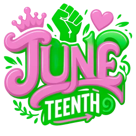 Juneteenth Freedom Celebration Colorful Hand and Crown Clipart Design