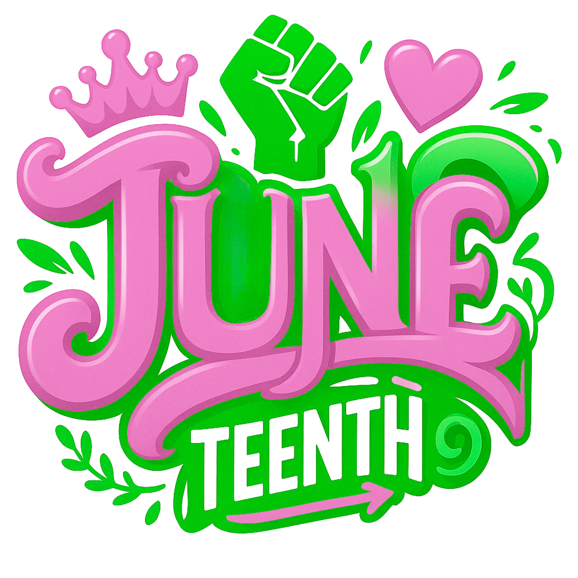 Juneteenth Freedom Celebration Colorful Hand and Crown Clipart Design