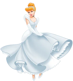 Enchanting Disney Princess Cinderella in Elegant Ballgown Magical Clipart Illustration