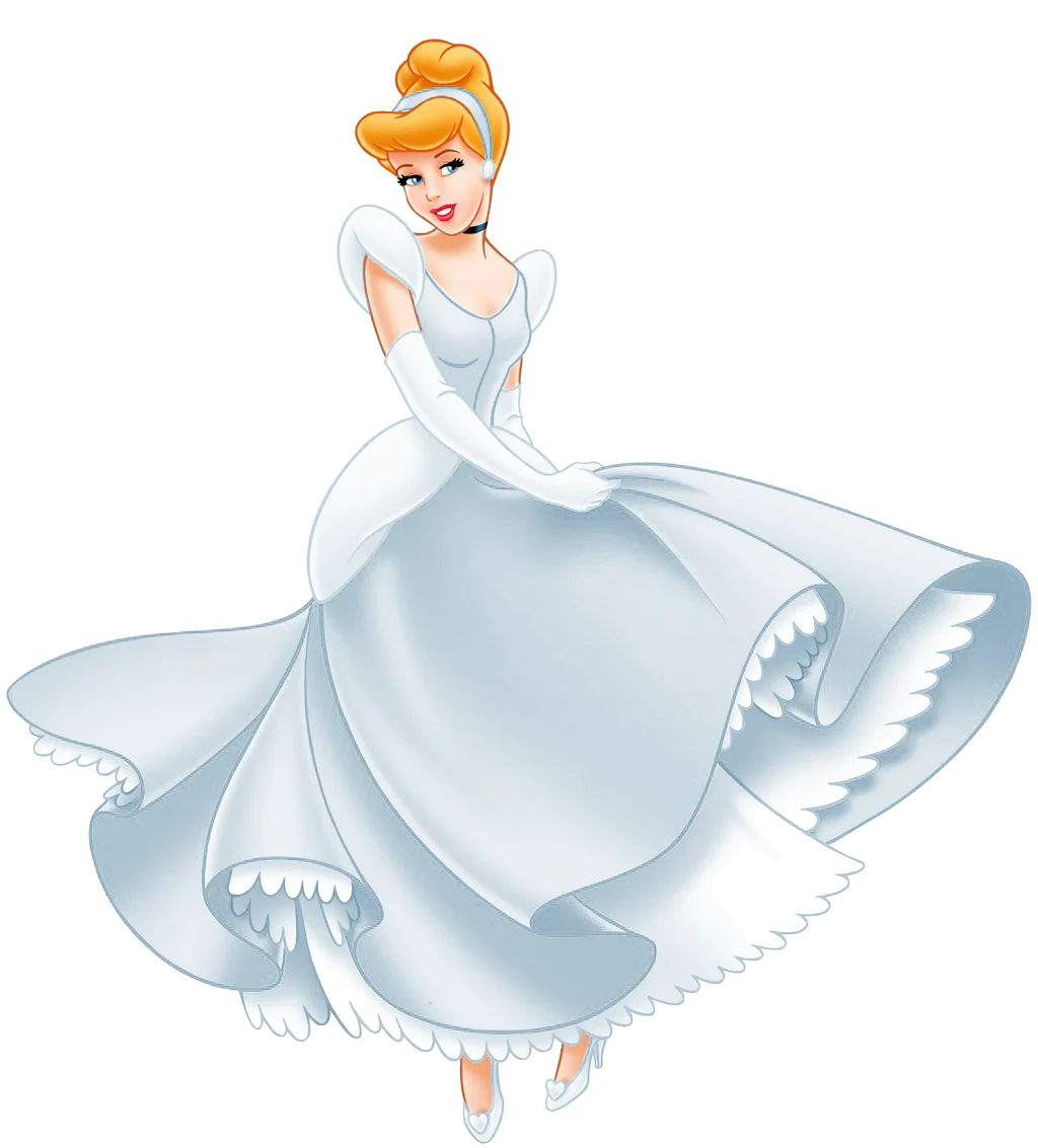 Enchanting Disney Princess Cinderella in Elegant Ballgown Magical Clipart Illustration