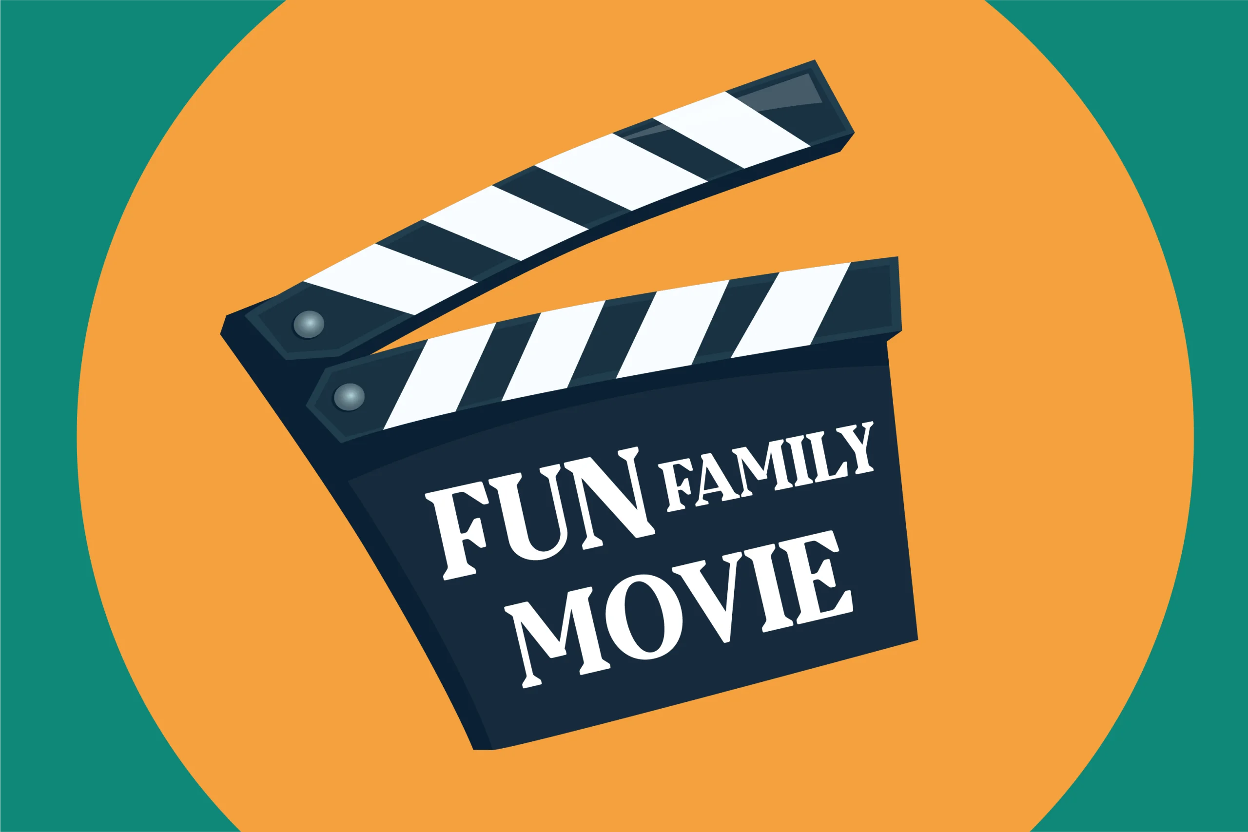 Fun Family Movie Clapperboard Clipart - Cinematic Entertainment Graphic Design