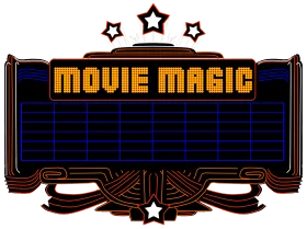 Movie Magic Illuminated Marquee Clipart: Cinematic Display with Retro Flair