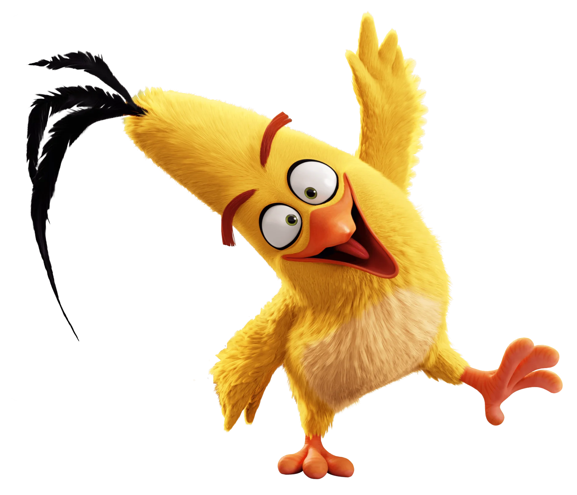 Zany Yellow Cartoon Bird Clipart with Exaggerated Surprised Expression