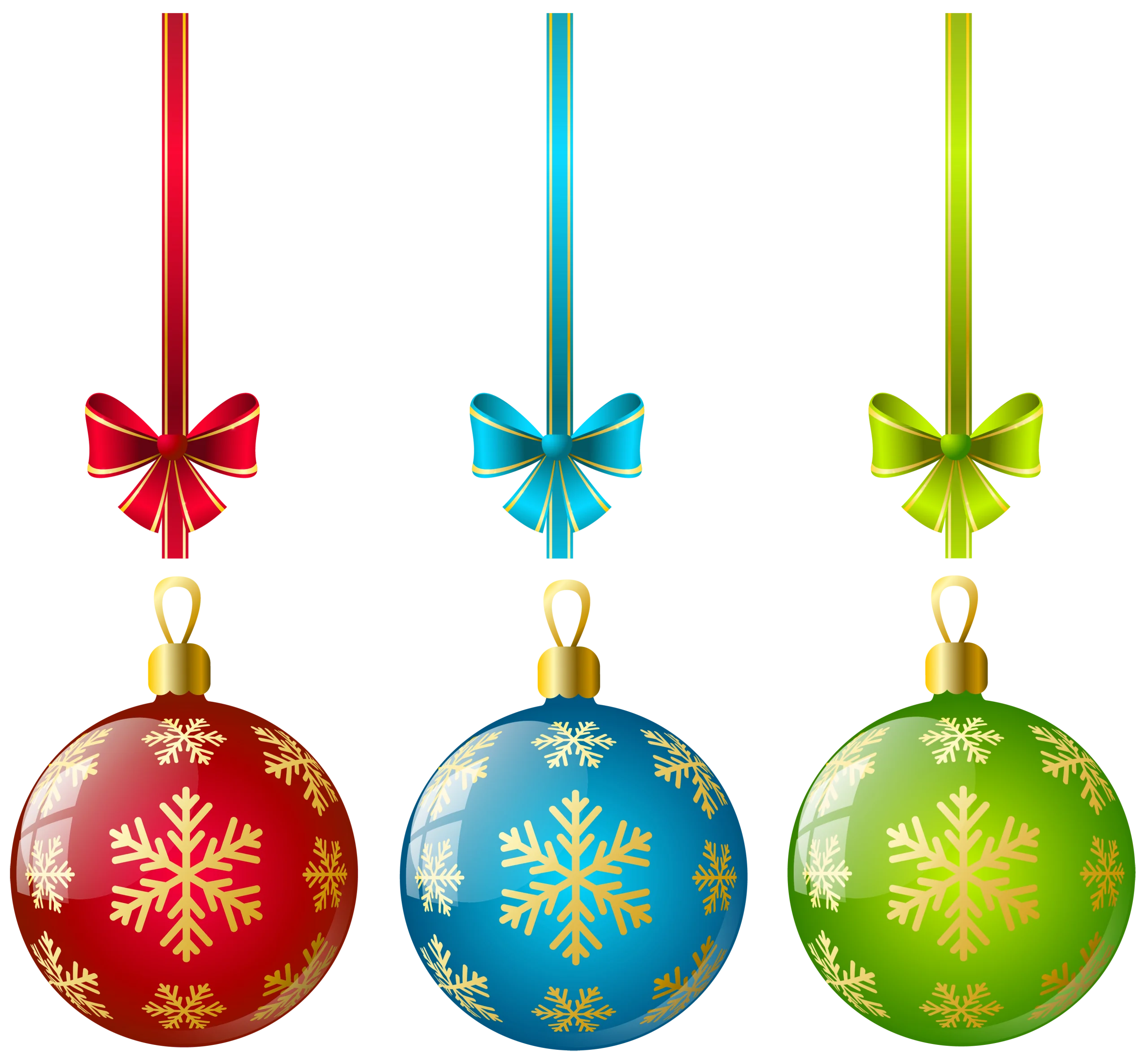 Festive Christmas Ornament Clipart with Elegant Snowflake Decorations
