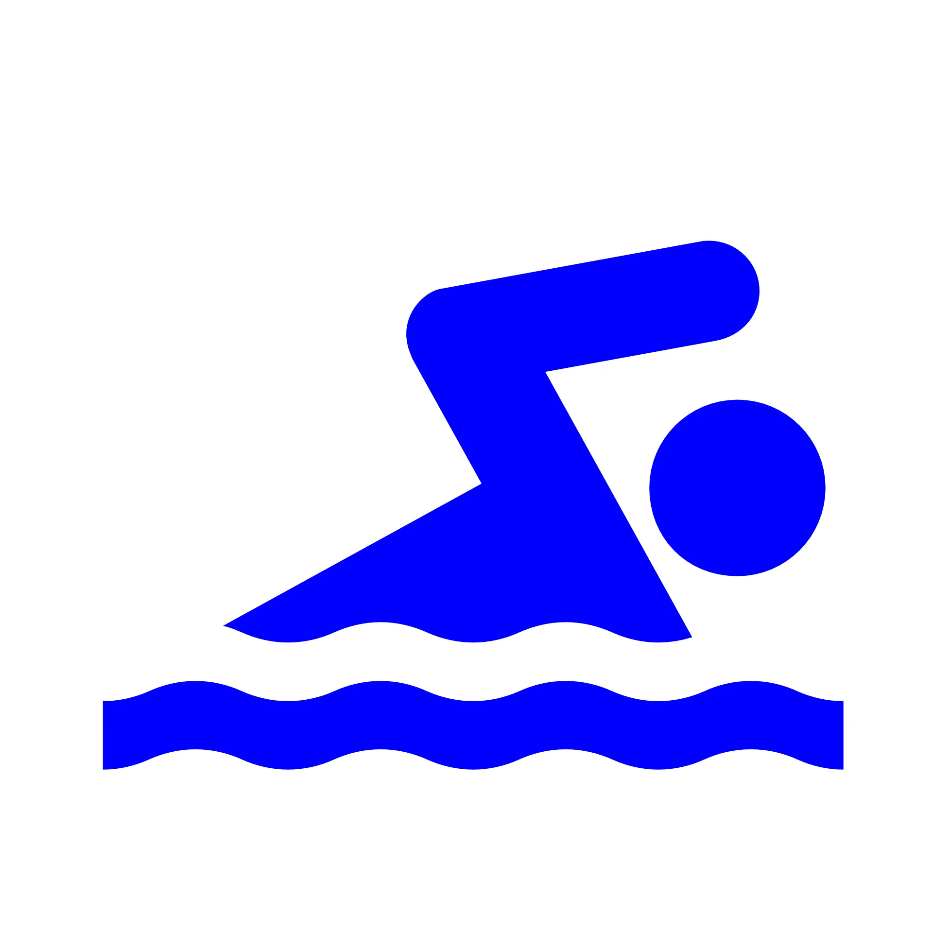 Blue Minimalist Swimming Clipart Illustration Depicting Swimmer's Motion