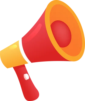 Bold and Bright Megaphone Clipart Design for Announcements and Communication