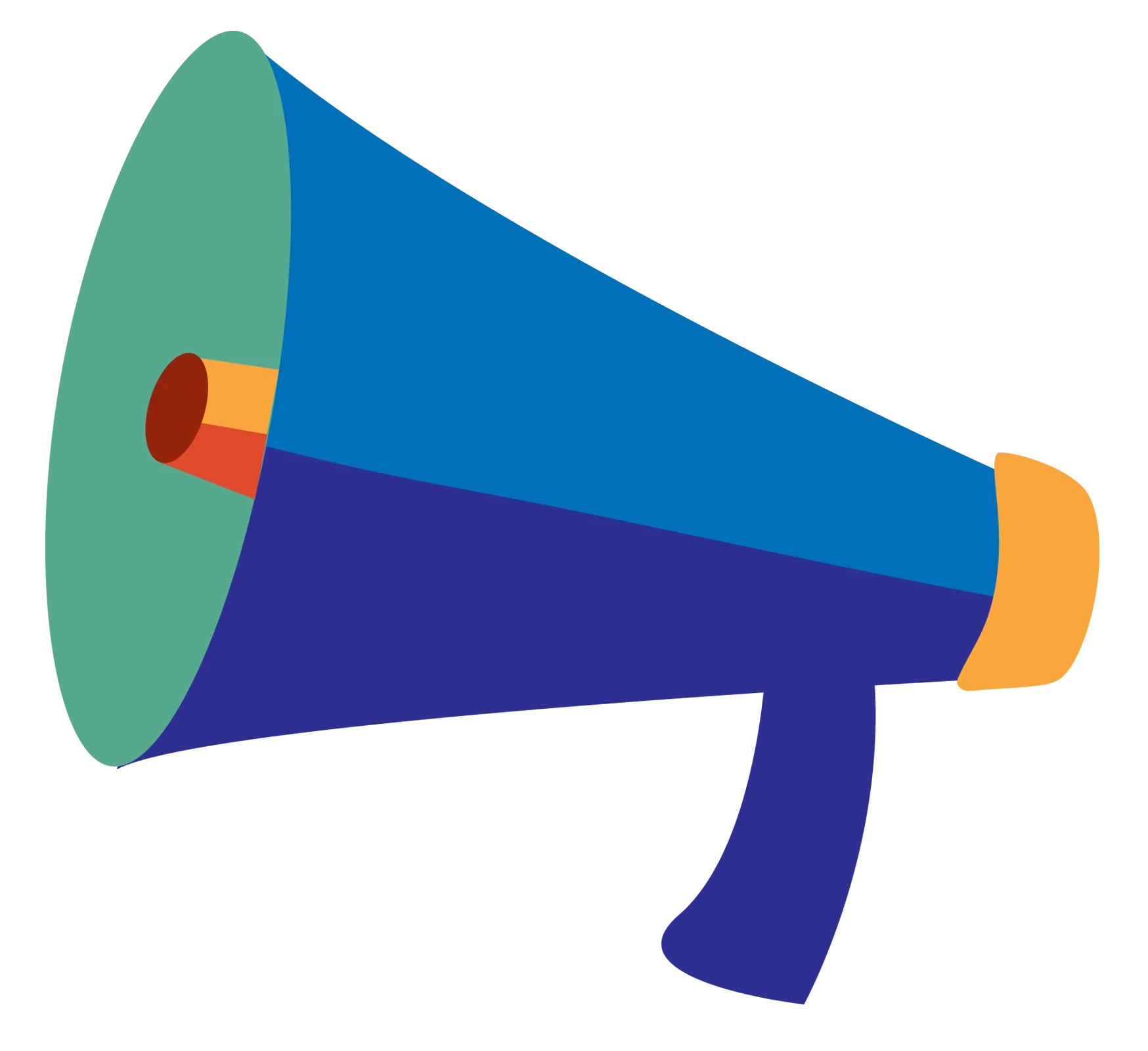 Bold and Colorful Communication Megaphone Clipart Design for Digital Media