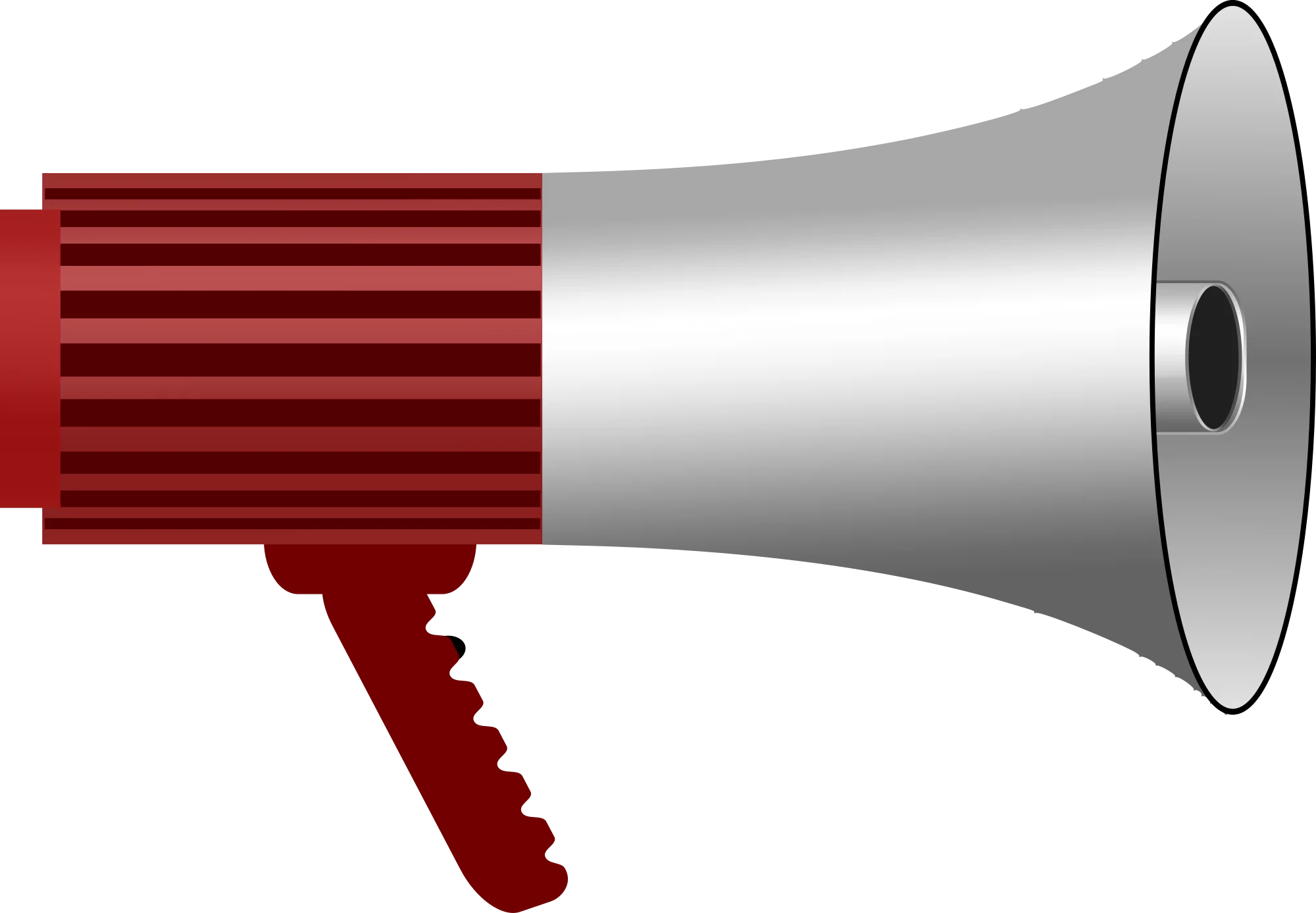 Bold Red and Silver Megaphone Clipart Design for Communication Graphics