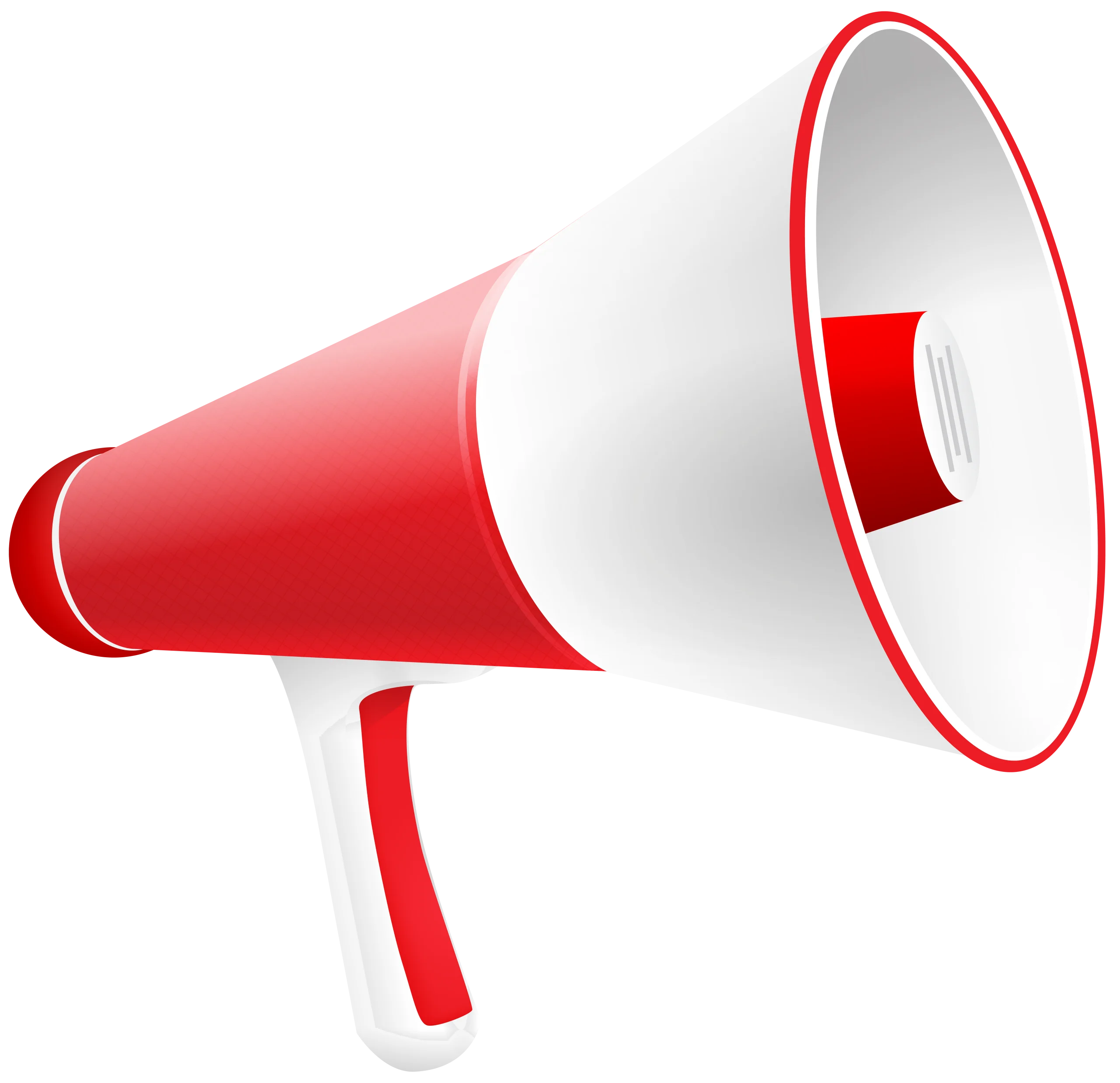 Bold Red and White Megaphone Clipart Graphic for Communication Design