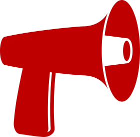 Bold Red Megaphone Clipart Design - Communication and Announcement Symbol