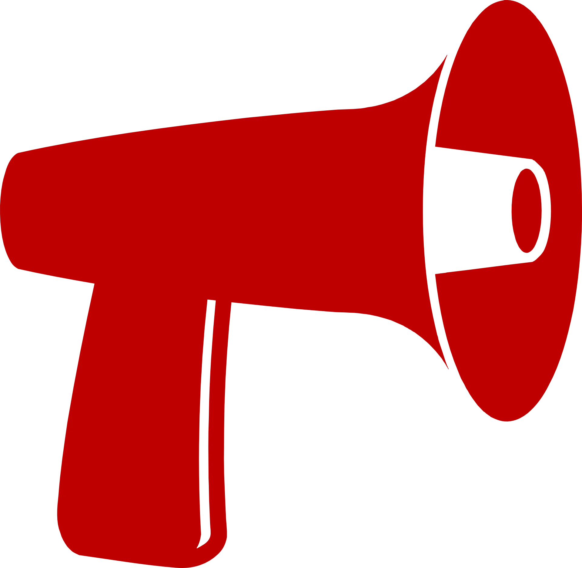 Bold Red Megaphone Clipart Design - Communication and Announcement Symbol