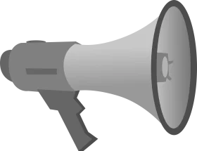 Classic Gray and Silver Handheld Megaphone Clipart Design for Communication