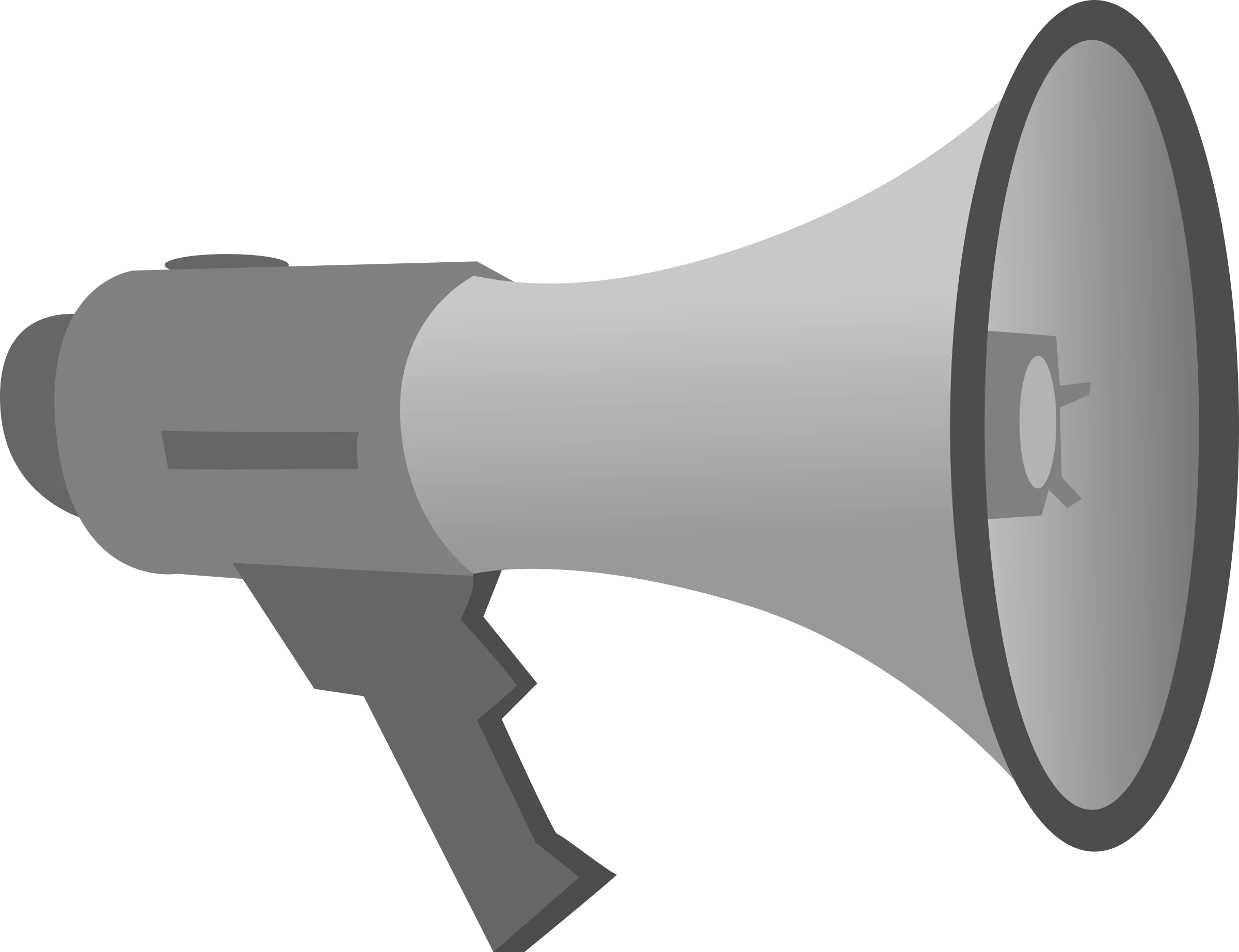 Classic Gray and Silver Handheld Megaphone Clipart Design for Communication