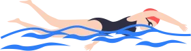 Dynamic Freestyle Swimming Stroke Illustration Clipart for Aquatic Enthusiasts