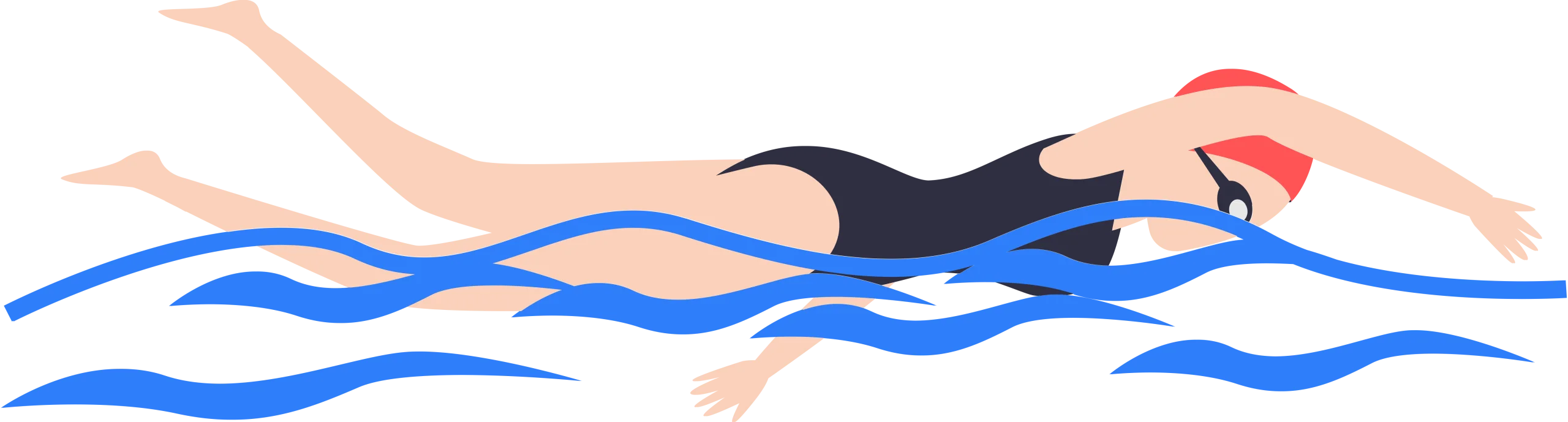 Dynamic Freestyle Swimming Stroke Illustration Clipart for Aquatic Enthusiasts