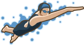 Dynamic Swimmer in Action Diving Forward Swimming Clipart Illustration