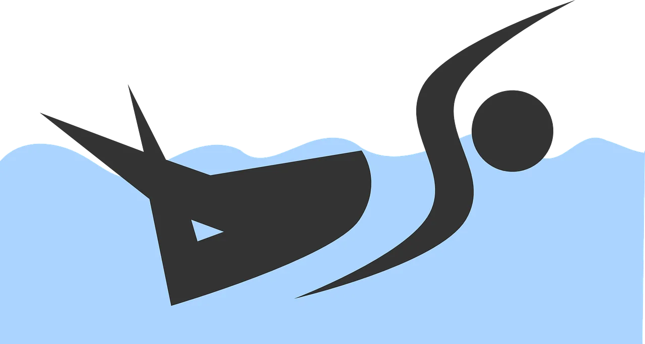 Dynamic Swimmer Silhouette Clipart Illustration - Freestyle Swimming Motion