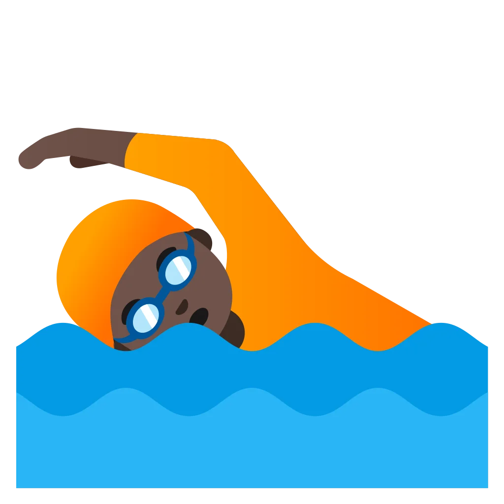 Dynamic Swimming Clipart Illustration of Freestyle Stroke Swimmer in Action