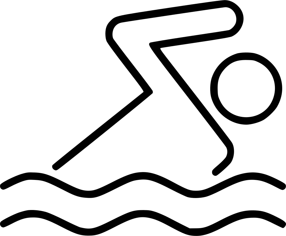 Minimalist Black and White Swimming Athlete Clipart Silhouette Design