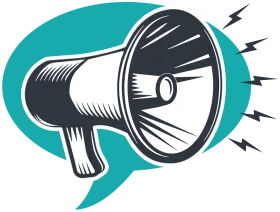 Powerful Communication Megaphone Clipart - Dynamic Announcement Icon Design