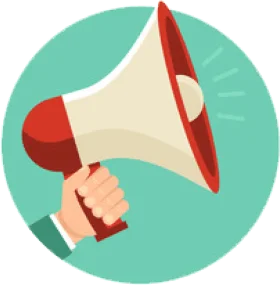 Powerful Communication Tool: Megaphone Handheld Announcement Clipart Design
