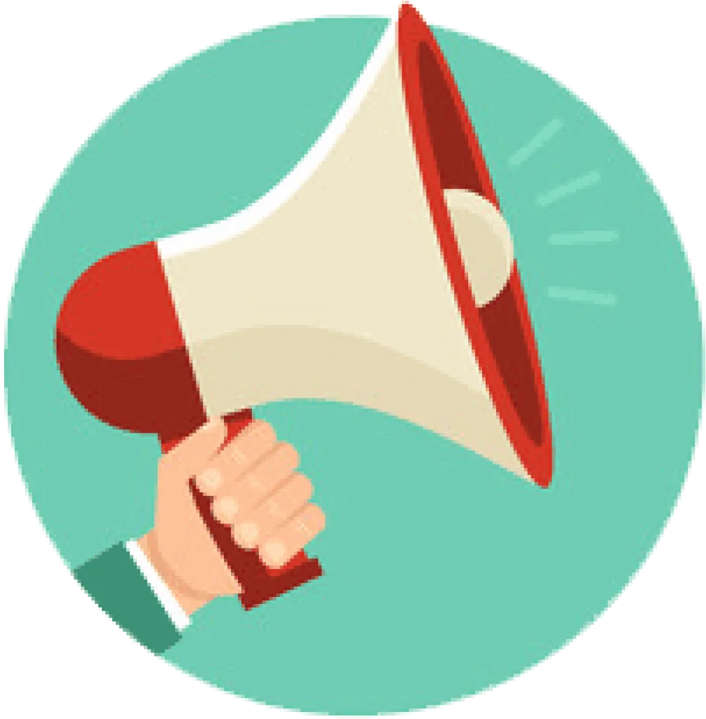 Powerful Communication Tool: Megaphone Handheld Announcement Clipart Design