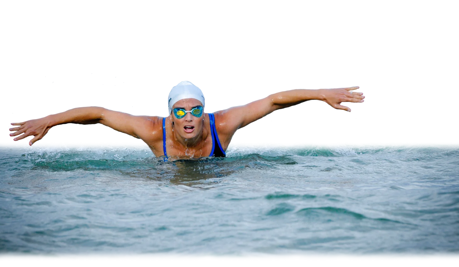 Powerful Swimming Clipart Depicting Dynamic Butterfly Stroke in Open Water