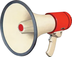 Professional Handheld Megaphone Clipart with Classic Red and White Design