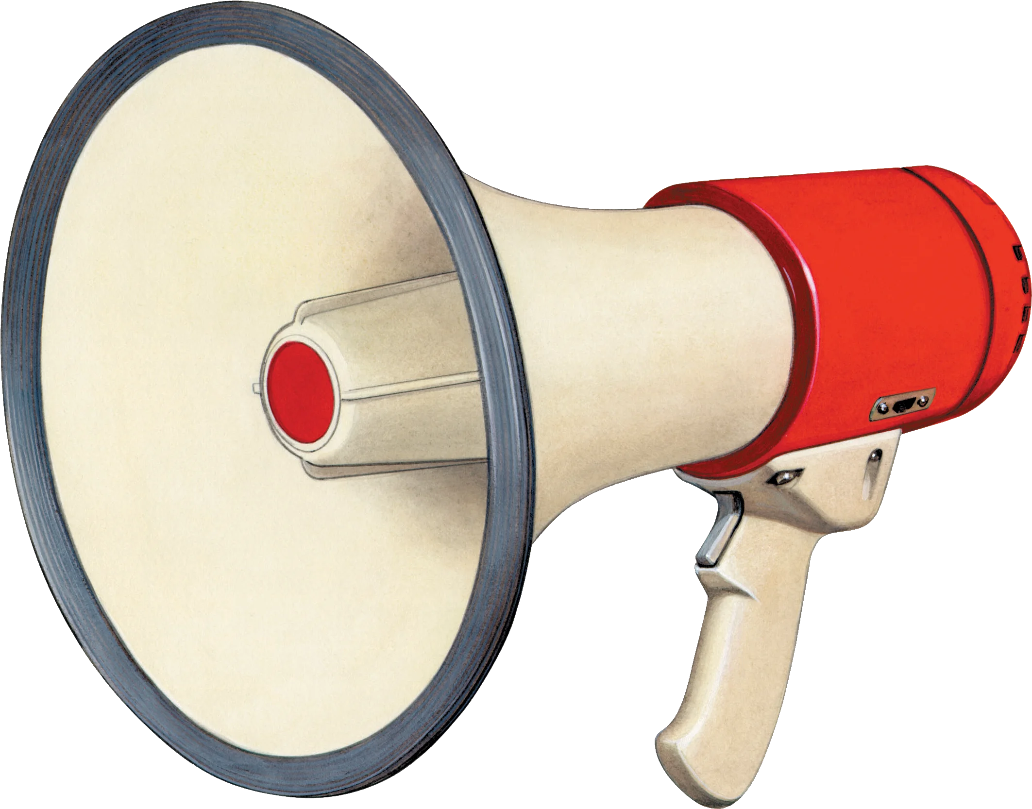 Professional Handheld Megaphone Clipart with Classic Red and White Design