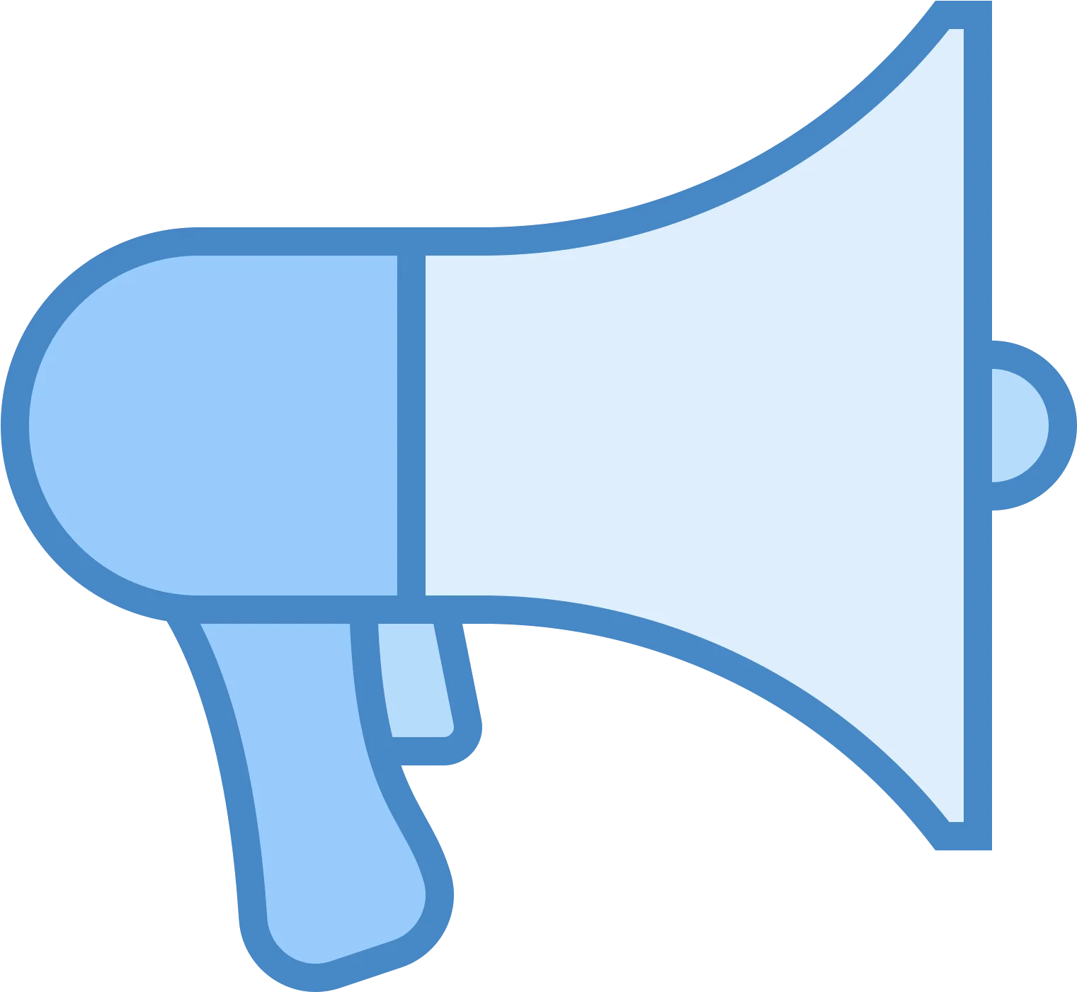 Simple Blue and Light Blue Megaphone Clipart Icon Design for Digital Communication