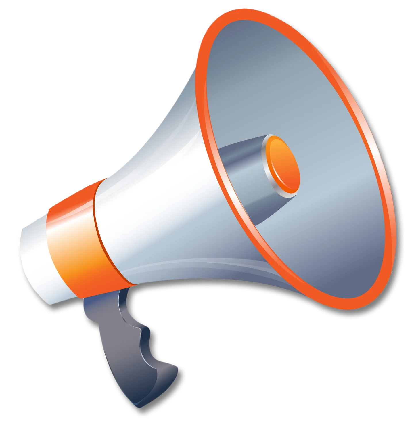 Sleek and Modern Communication Megaphone Clipart with Bold Orange Accents