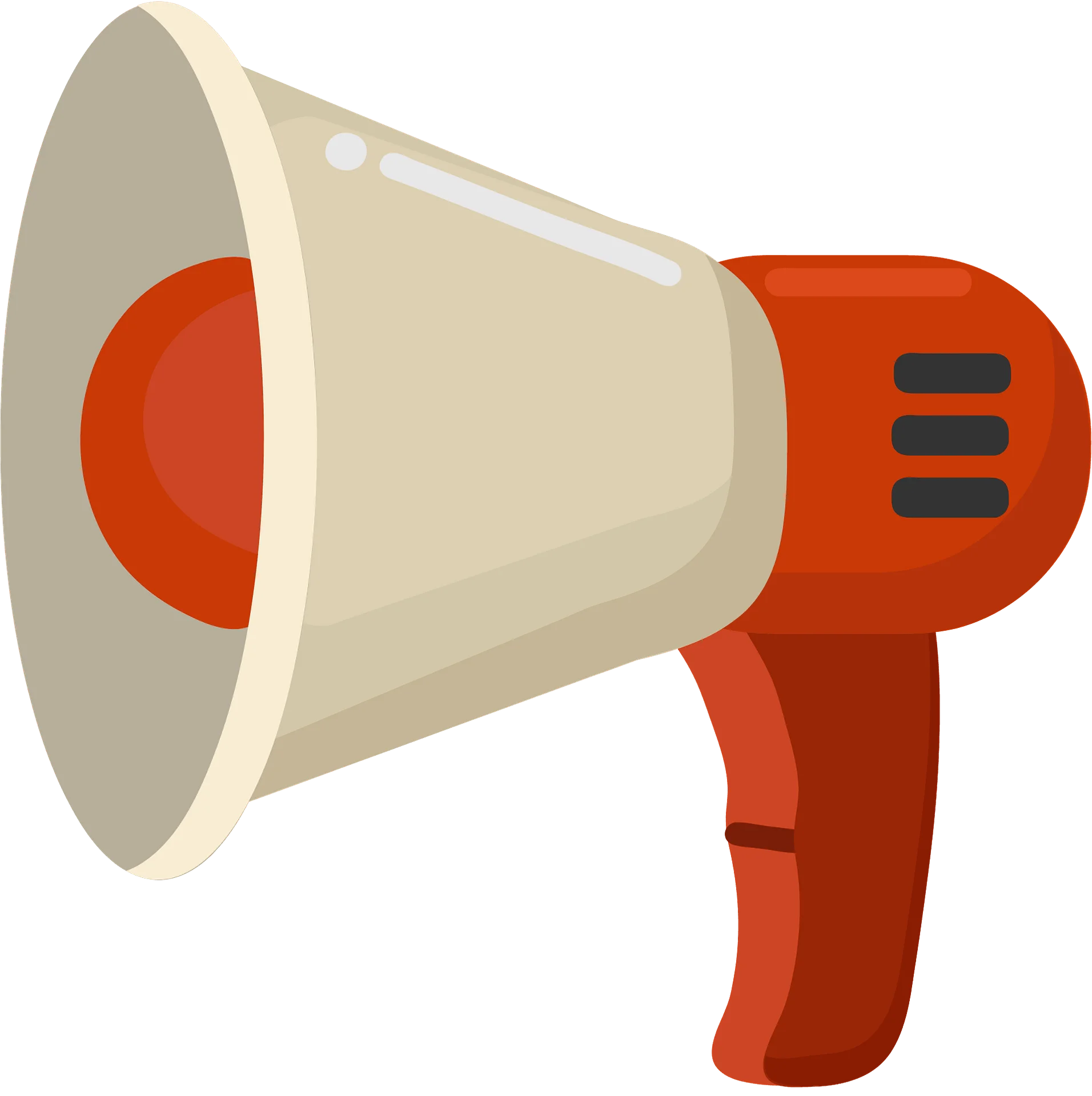Stylized Retro Orange and Cream Megaphone Clipart Design with Bold Graphic Flair