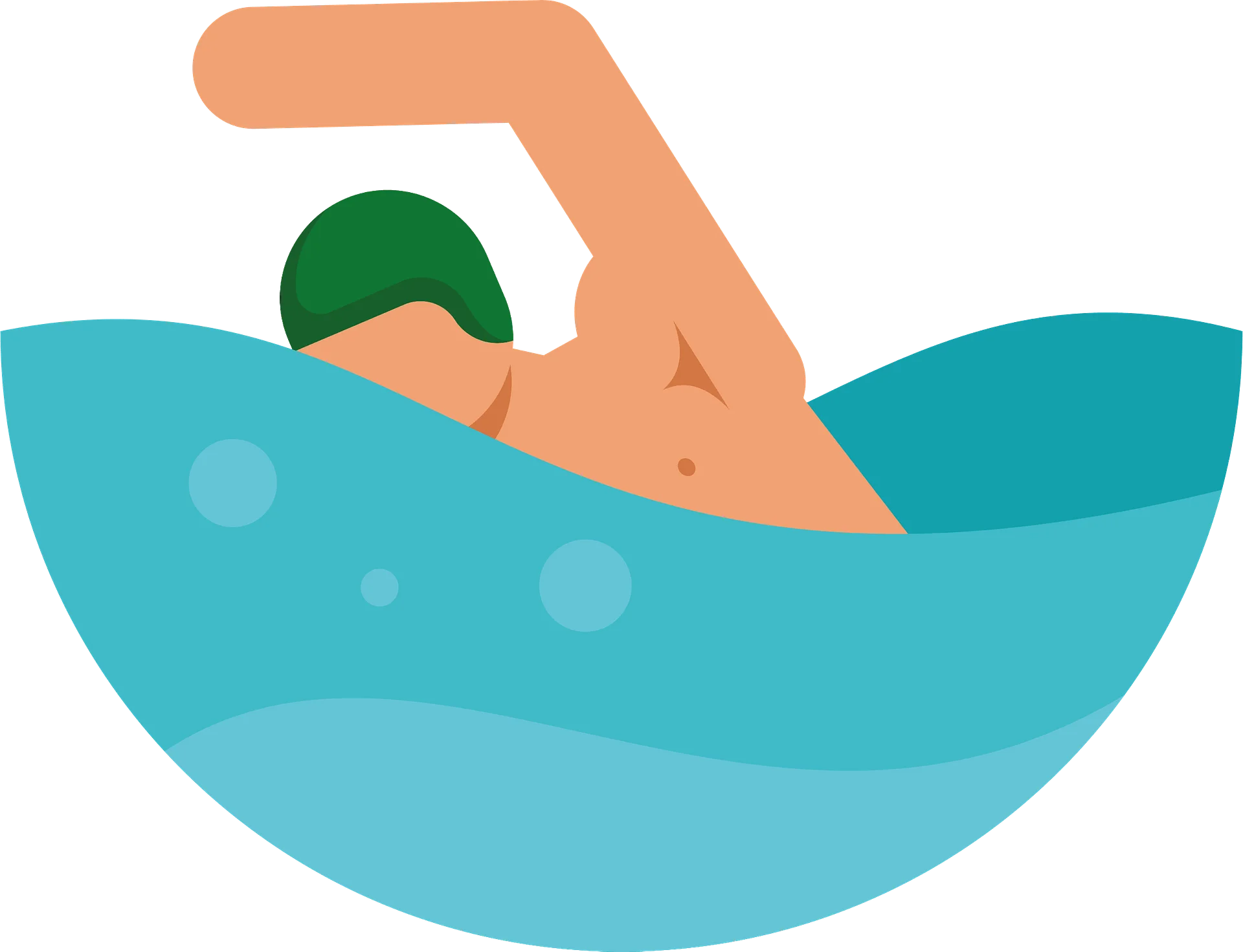 Stylized Swimmer Performing Freestyle Stroke Swimming Clipart Illustration
