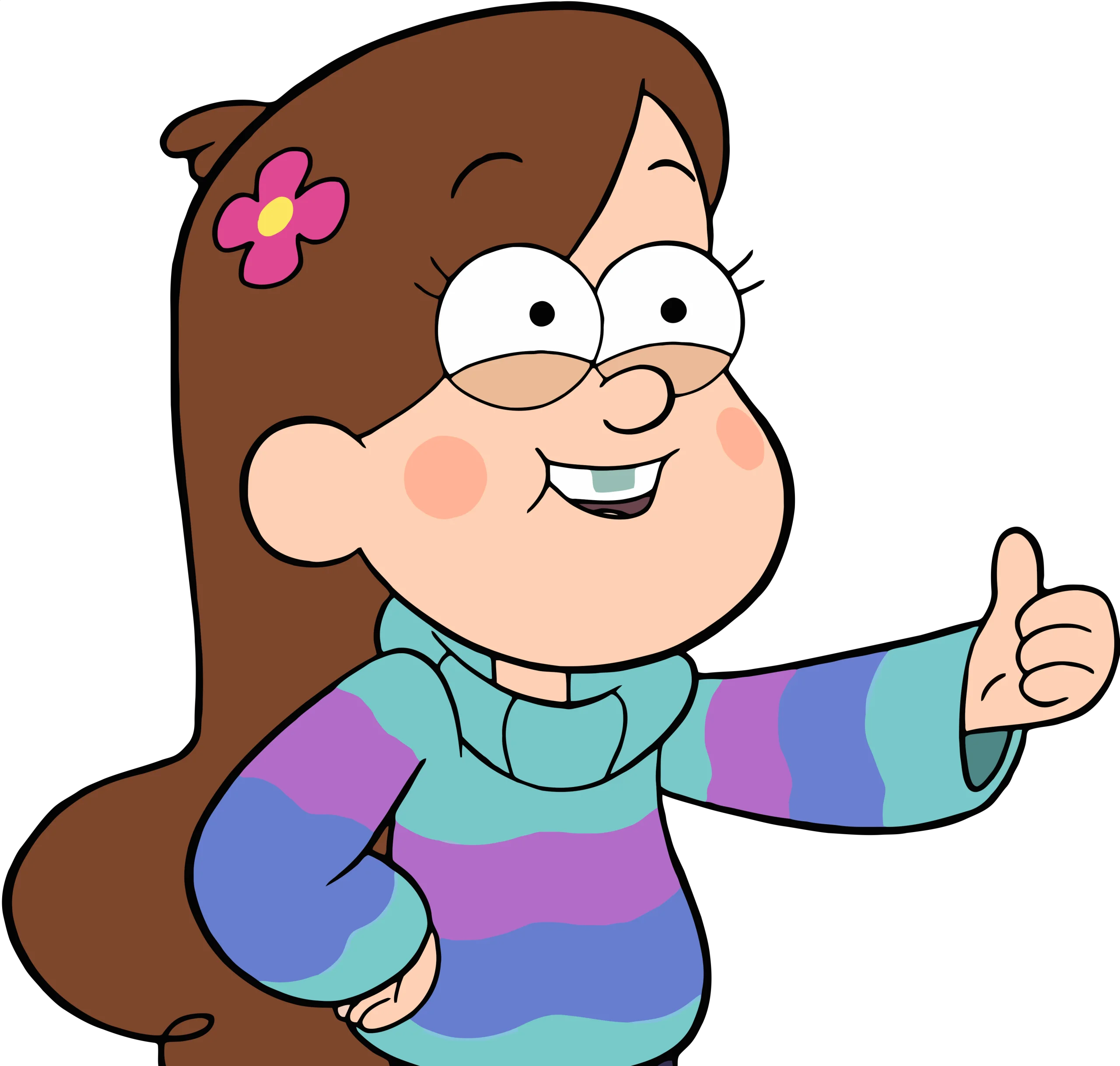 Adorable Cartoon Character Giving Thumbs Up Clipart with Cheerful Expression