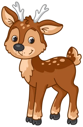 Adorable Cartoon Deer Clipart: Cute Woodland Creature with Playful Charm