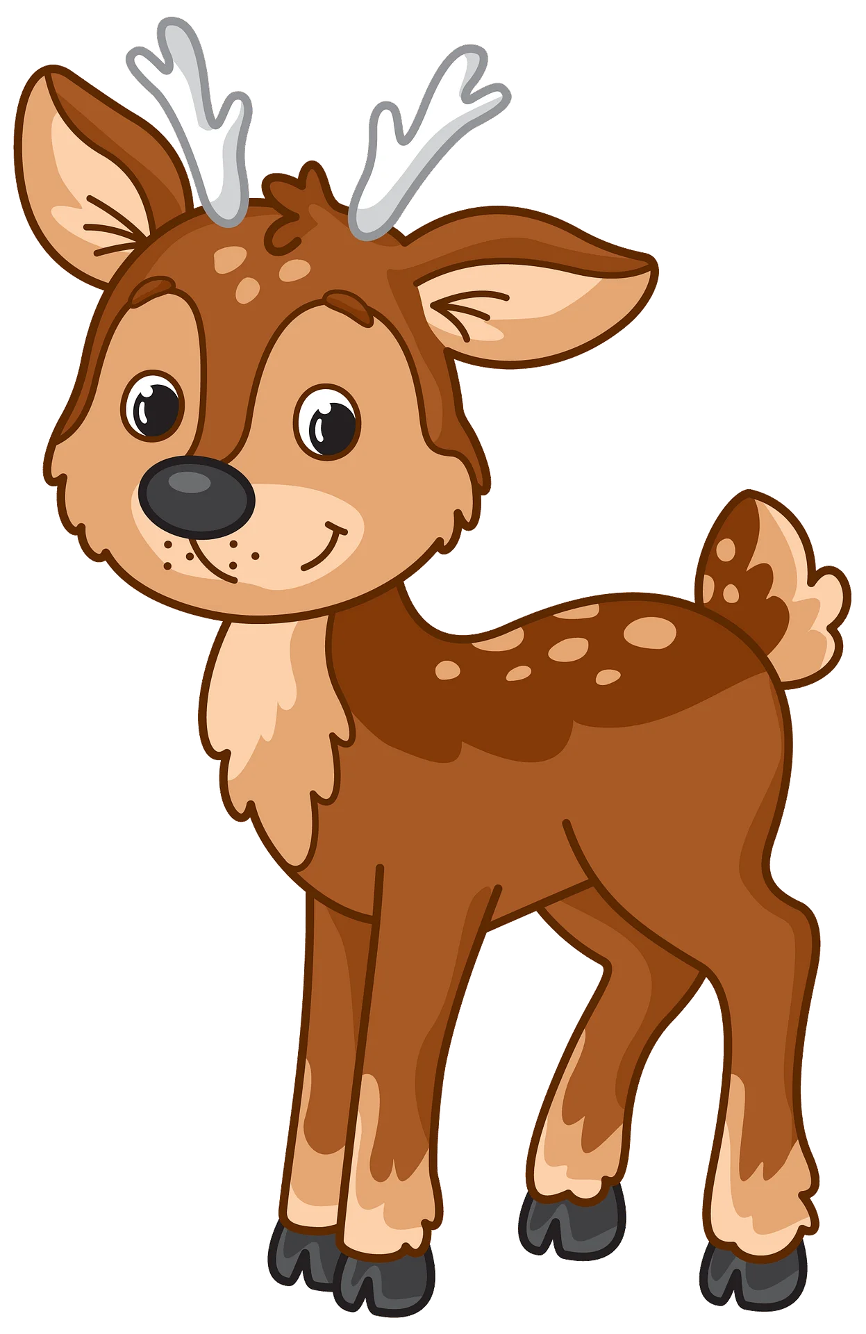 Adorable Cartoon Deer Clipart: Cute Woodland Creature with Playful Charm