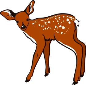 Adorable Fawn Clipart Illustration: Innocent Woodland Creature with Spotted Coat