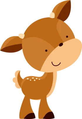 Adorable Woodland Baby Deer Clipart - Cute Cartoon Fawn Illustration