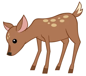 Adorable Young Fawn Clipart: Cute Woodland Creature with Gentle Charm