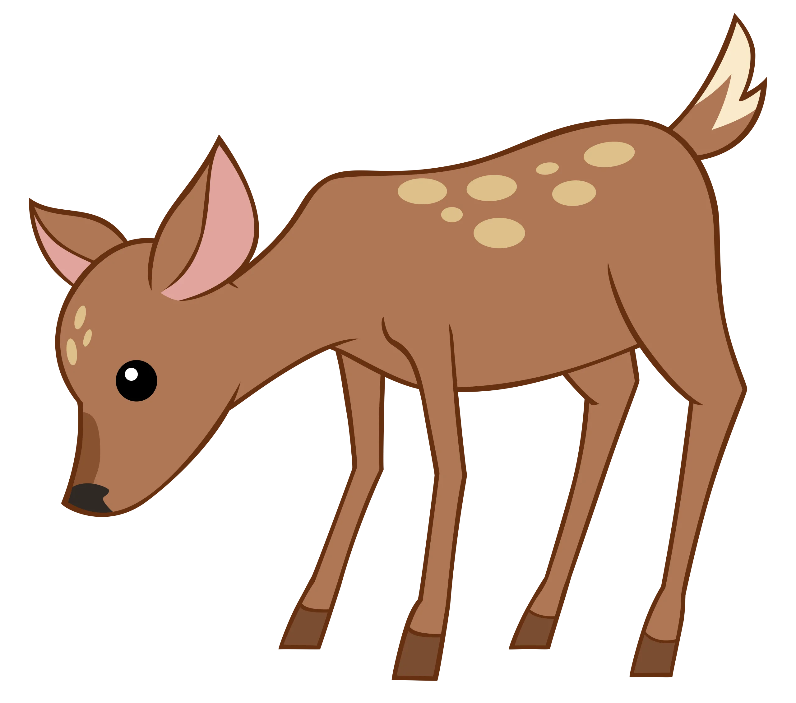 Adorable Young Fawn Clipart: Cute Woodland Creature with Gentle Charm