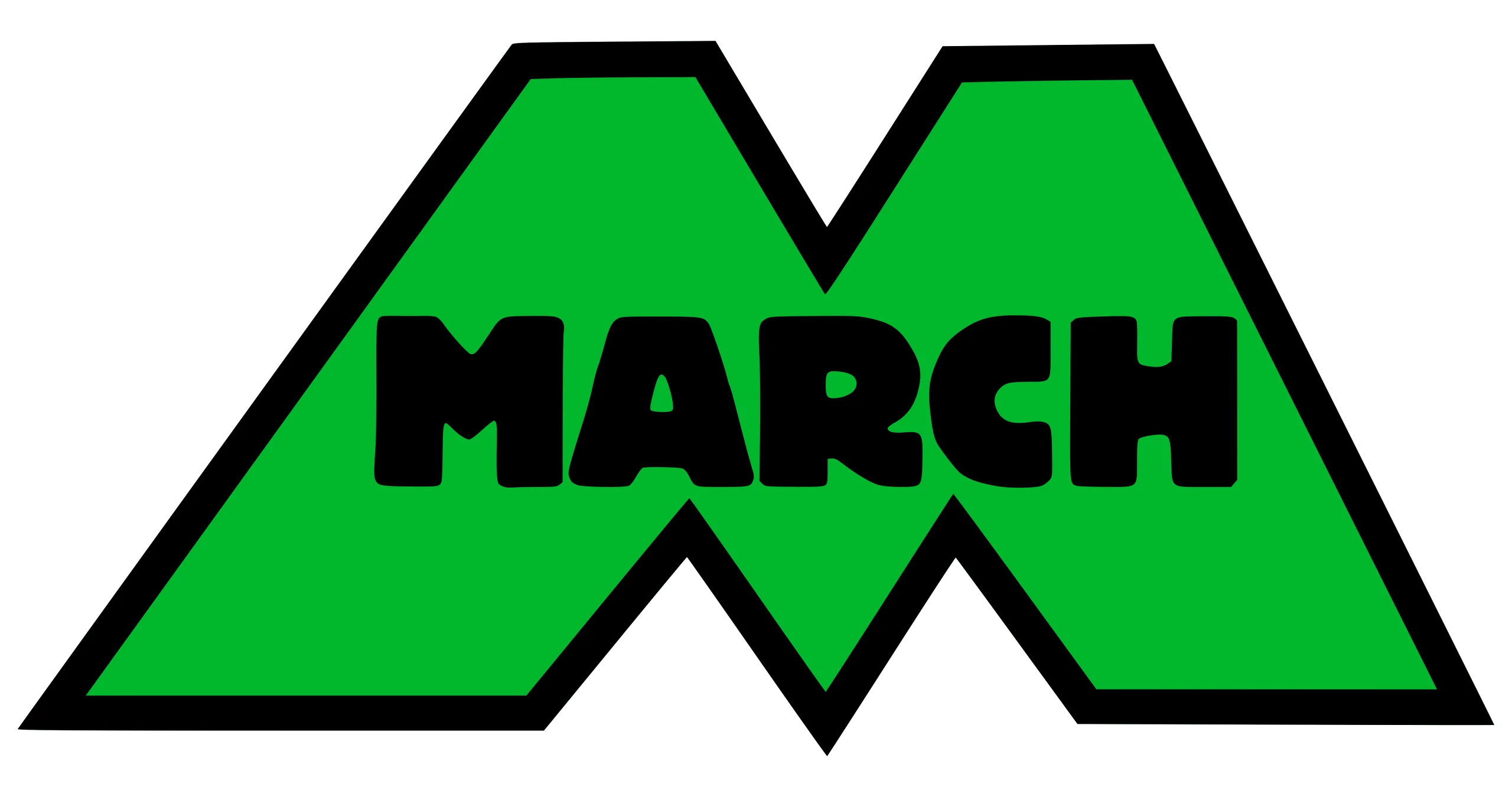 Bold Green March Typography Clipart Logo Design with Angular Styling