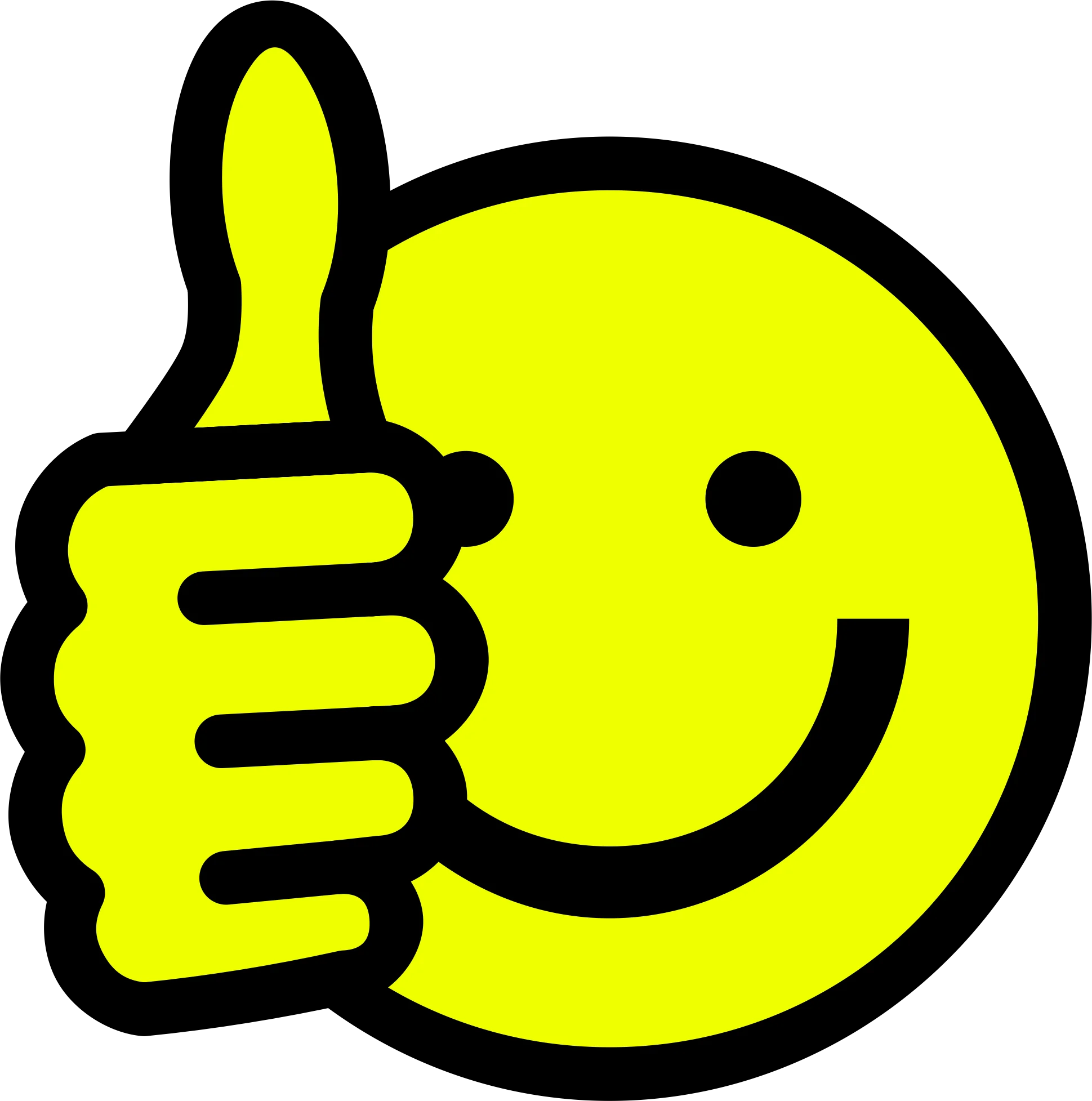 Cheerful Yellow Smiley Face Thumbs Up Clipart Graphic Design Element