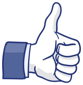 Classic Blue and White Thumbs Up Clipart Icon for Positive Feedback and Approval