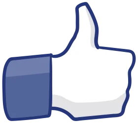 Classic Blue Facebook Like Thumbs Up Clipart Icon Symbol of Social Media Approval