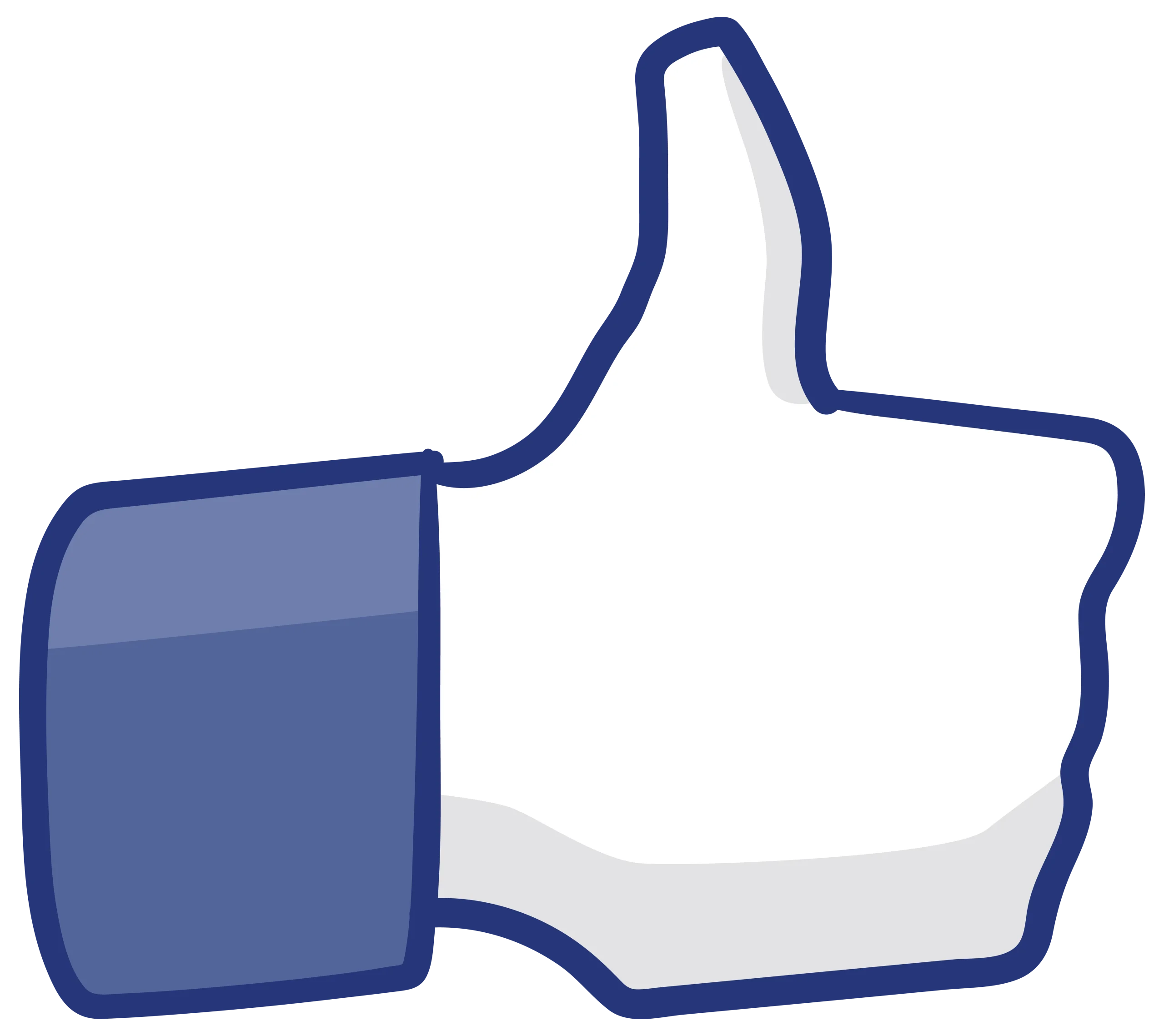 Classic Blue Facebook Like Thumbs Up Clipart Icon Symbol of Social Media Approval