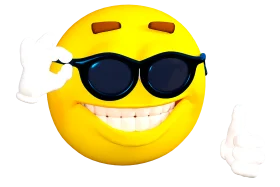 Cool Sunglasses-Wearing Emoji Clipart with Enthusiastic Thumbs Up Gesture