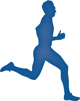 Dynamic Blue Runner Silhouette Clipart - Athletic Motion Illustration